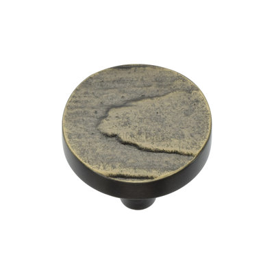 Heritage Brass Cabinet Knob Round Pine Design