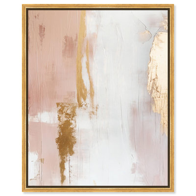 Lueur dorée sur toile rose, ton de terre abstrait par Art Remedy