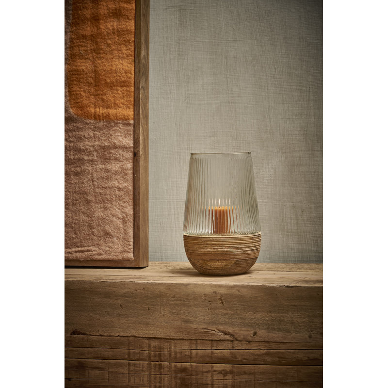 Arbre  Hurricane/Vase Mango Wood Lg, 11.22" H x 7.28" W x 7.28" D, Natural