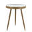 18X18x22" Round Side Table With Glass Top And Antique Gold Tapered Legs