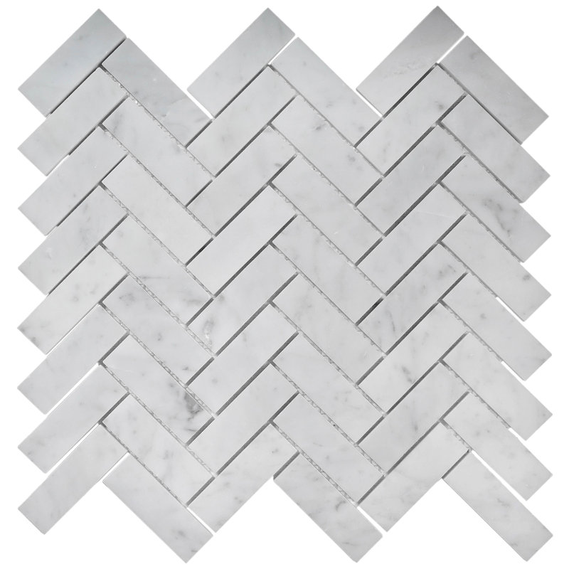 13" x 12" Natural Stone Herringbone Mosaic Wall & Floor Tile
