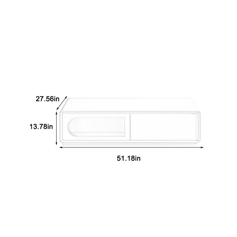 Table basse en bois massif crème Minimalisme, H 13,78 po x L 51,18 po x l 27,56 po