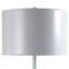 Lampe de table haute 25 po en métal avec finition blanche, abat-jour rond blanc