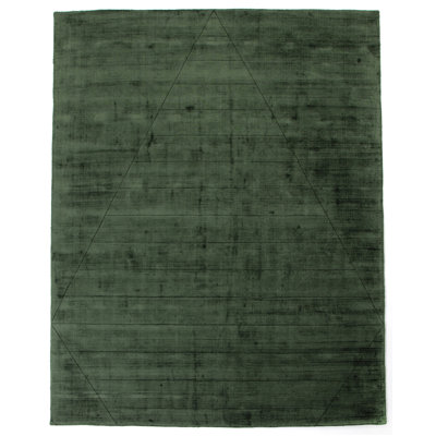 Sadzi Hand Knotted Area Rug in Green