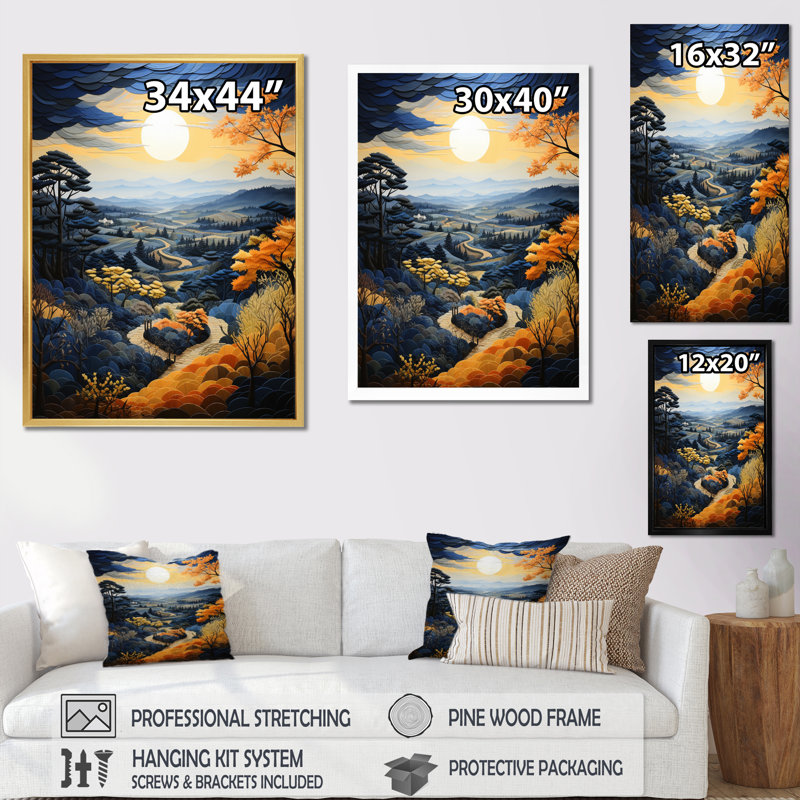Amagansett Countryside Misty Dawn, patchwork sur toile, Cadre photo noir, H 20 po x l 12 po x P 1 po