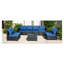Ensemble de canapé sept pièces avec fauteuil et chaise d'extérieur en rotin PE noir 7-JH001 Boîte 3-1-2-3 avec