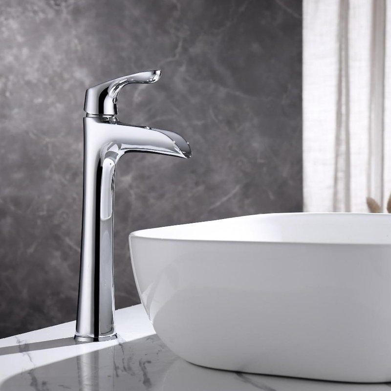 Robinet de salle de bains monotrou avec ensemble de drainage, Chrome
