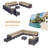 Demaio 14-Piece Rattan Sectional Seating Group With Cushions Modular Outdoor Furniture Set For Patio Garden And Poolside-2134560125