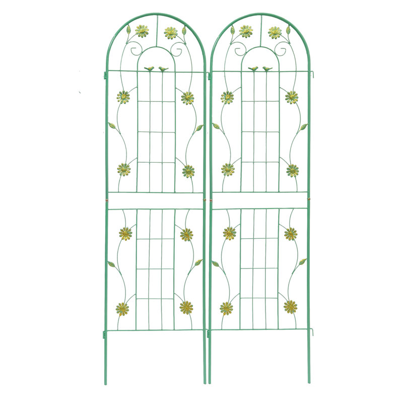 Ensemble de 4 treillis de jardin en métal 71 po x 19,7 po, antirouille pour la croissance des fleurs à l'extérieur, assemblage simple, plantes grimpantes en fer, structure robuste de soutien rapide
