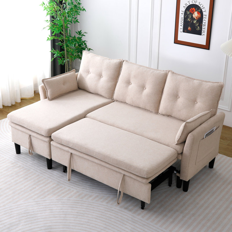 Canapé modulaire en L avec méridienne réversible avec rangement, idéal pour le bureau et un appartement, offrant de multiples fonctions et une assise confortable