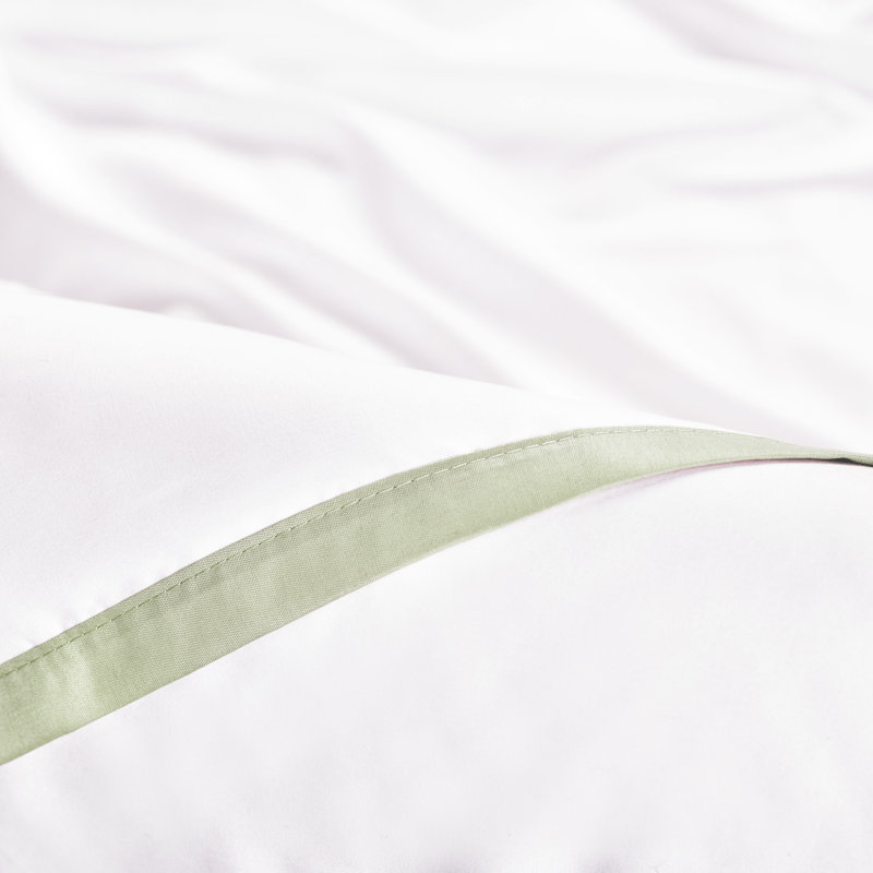 Ensemble de housse de couette brodée Chanasya, Vert, Housse de couette pour très grand lit et 2 taies 