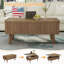 Table basse à plateau relevable 3 en 1, tables basses convertibles cannelées se convertit en tables de salle à manger, table de centre ovale moderne en bois avec rangement pour petit bureau (noyer)-1389219055-1389219051