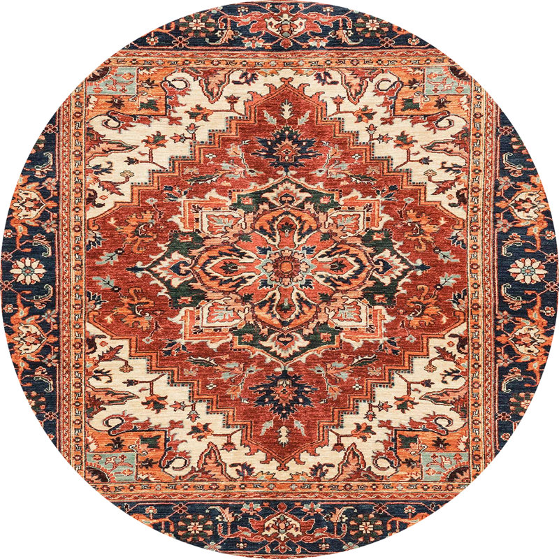 Abstract Indoor Rug, Round 7'