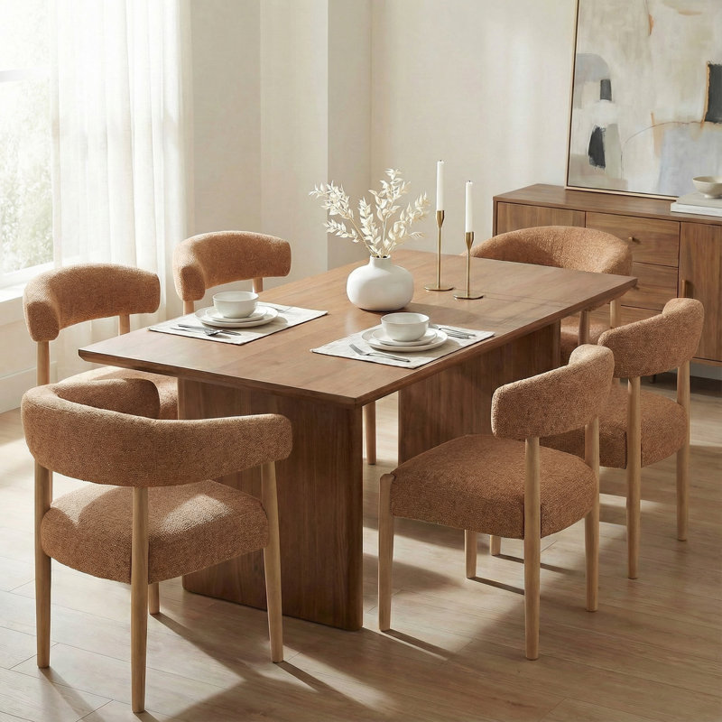 Upholstered Side Dining Chair (Set Of 6), Orange