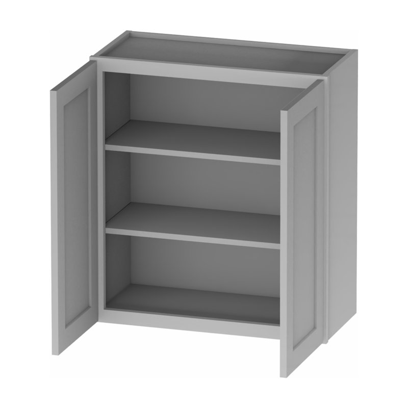 Armoire murale standard en bois contreplaqué prêt à assembler Kindwood Eco Shaker l 27 x P 12 x H 30, 27", Gray