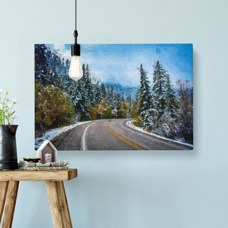 Winter Forest Road - Wrapped Canvas, 50cm H x 76cm W x 3cm D