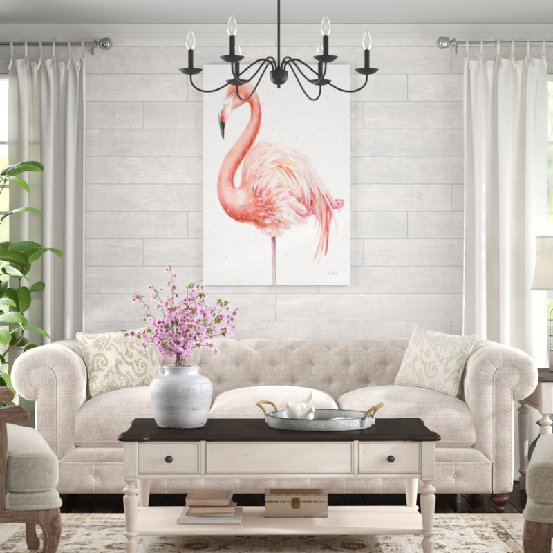 Graceful Pink V par Lisa Audit - Peinture sur toile, H 48 po x l 32 po