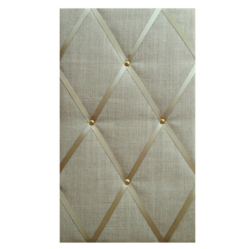 Fabric Covered, 48cm H x 40cm W, Gold/Gold