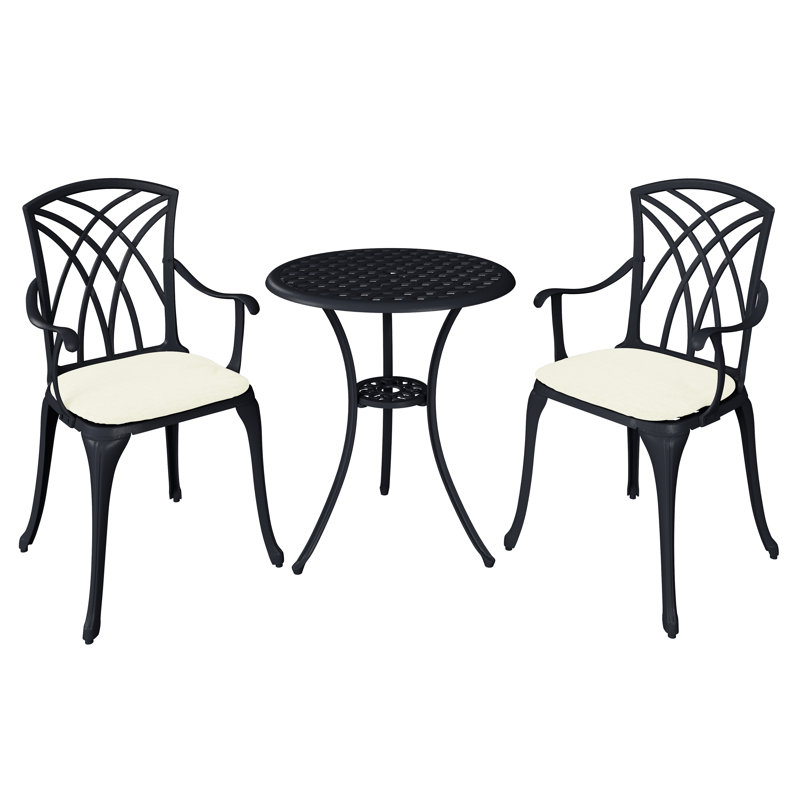 East Orland 2 - Person Patio Dining Set with Round Table , Cushions Included