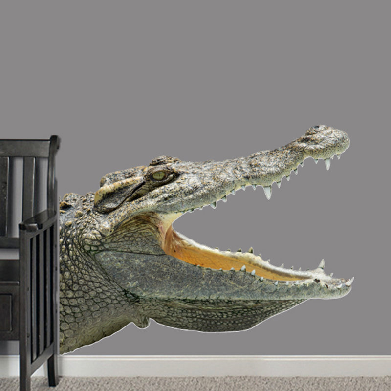 Décalcomanie murale alligator real life, H 36 po x l 46 po