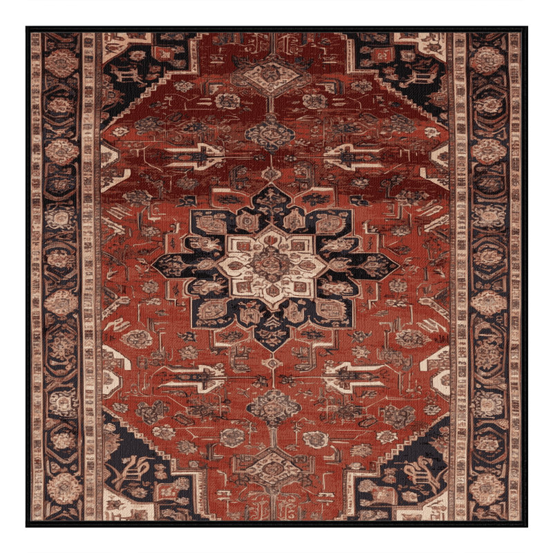 Tapis brun lavable à la machine, Carré 6 pi