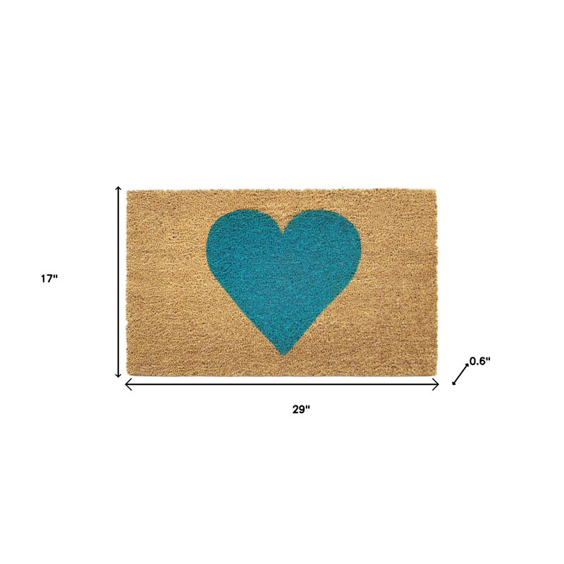 Paillasson 17 po x 29 po brun et turquoise, 17" X 29"