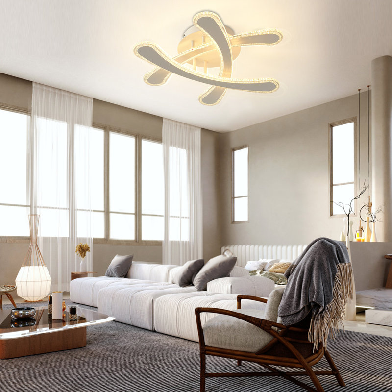 Luminaire en acrylique semi-encastré à DEL 3 lumières avec télécommande Carven