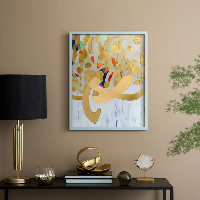 Abstrait XXII, reproduction encadrée - prête à être accrochée - fabriquée aux États-Unis, H 10 po x P 8 po, Bleu