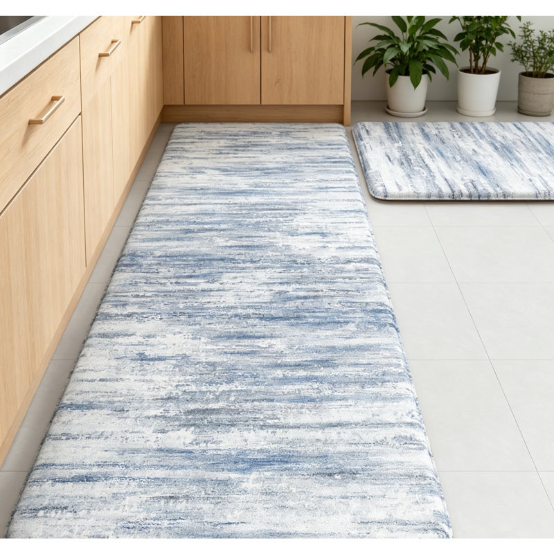Tapis de cuisine antidérapant antidérapant 2 pièces, Blue