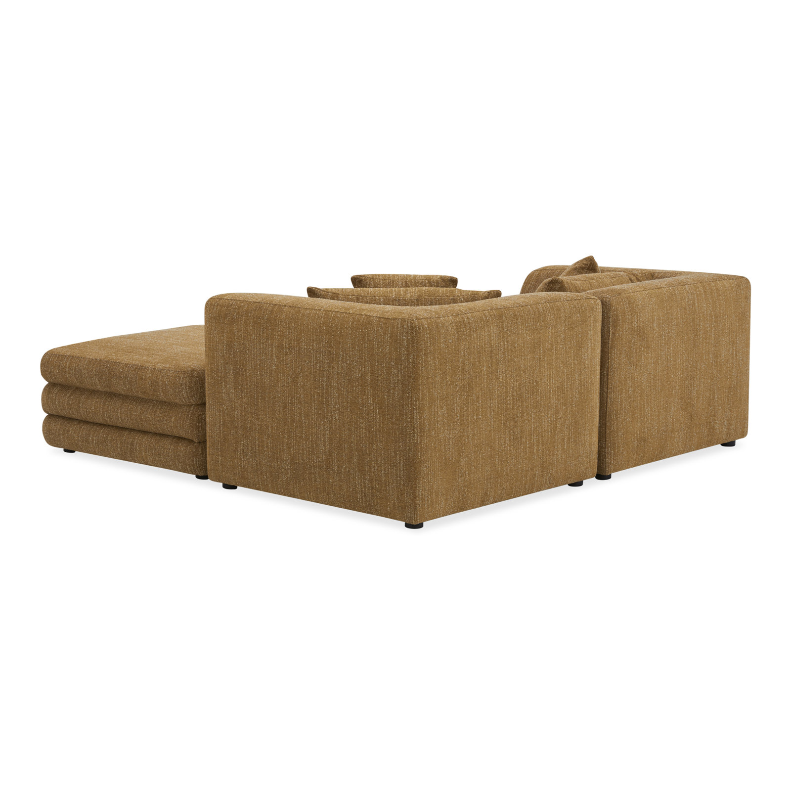 Donia Modular Upholstered Reversible L-Sectional, Amber Glow Mustard Tweed