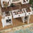  Rustic Farmhouse MDF and Tempered Glass Makeup Vanity Desk with Lighted Mirror and Charging Station