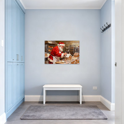 Christmas Santa Making Gingerbread House