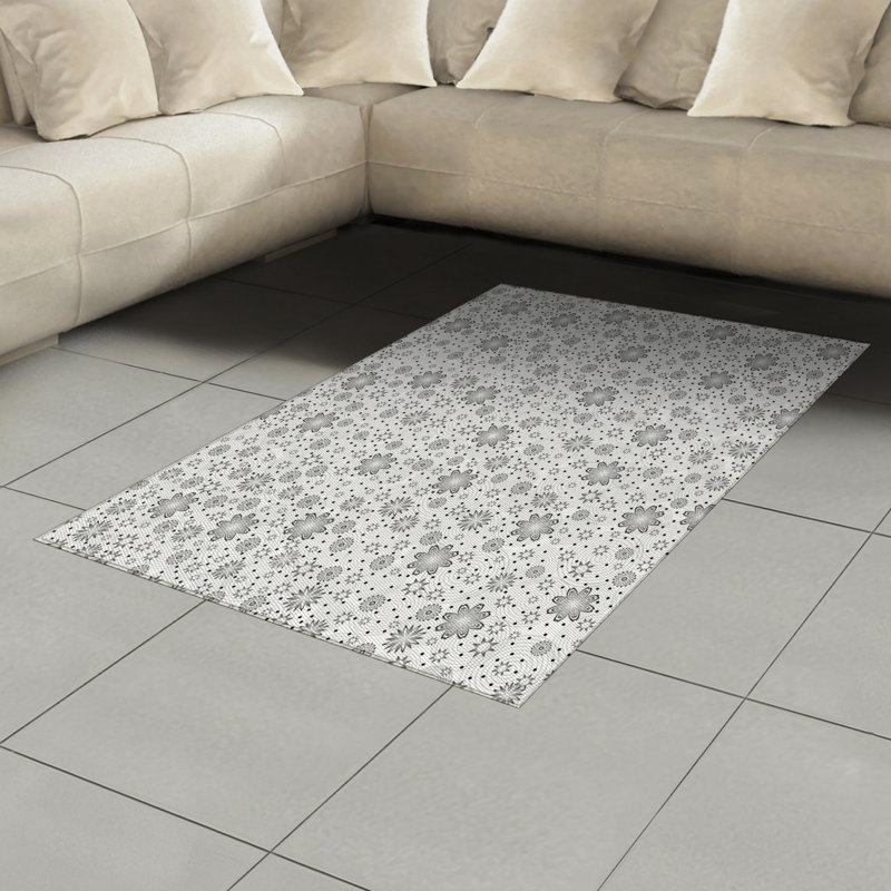 Flower High Density Long Fiber Poly Threads Decorative Area Rug Carpet, Rectangle 4' x 5'8"