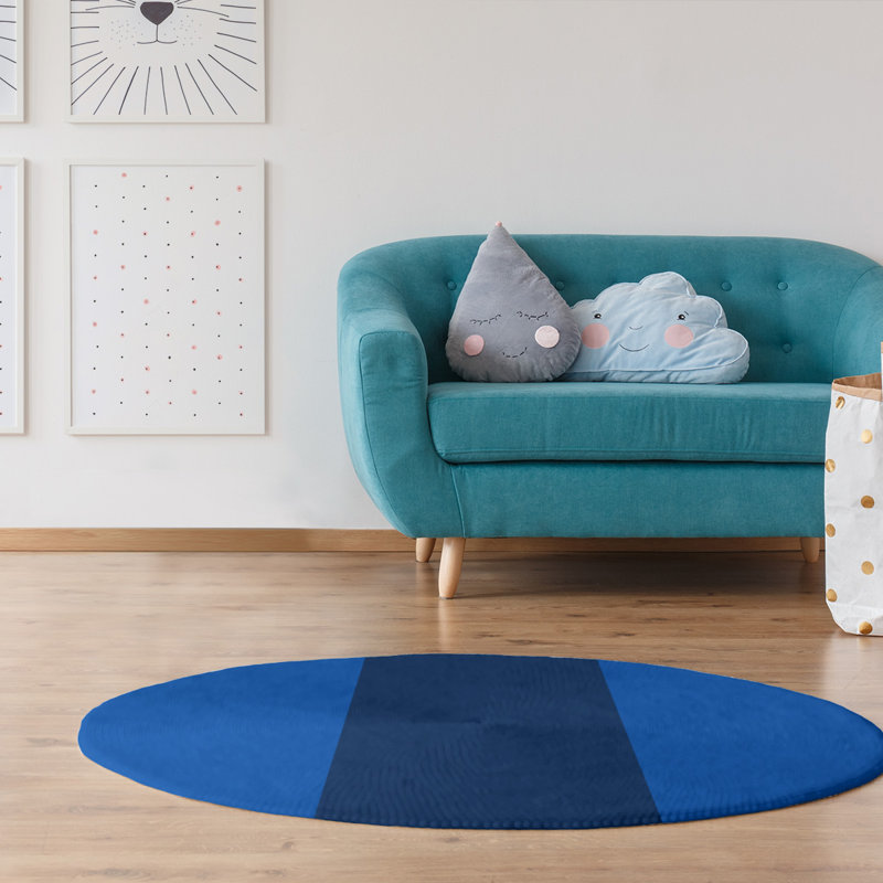 Chenille Striped Indoor Rug, Round 5'