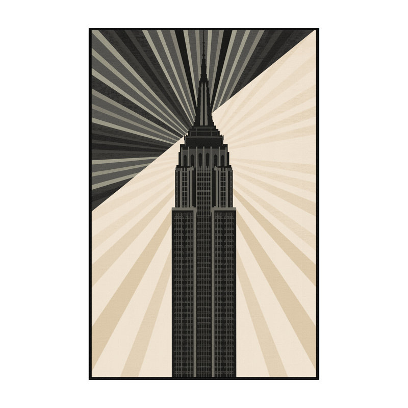 Tapis art déco lavable à la machine Orkan Empire State Building, 2x3