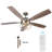 52-Inch Satin Nickel  2-Light 10 speed Farmhouse Vila Ceiling Fan with light and romote control 