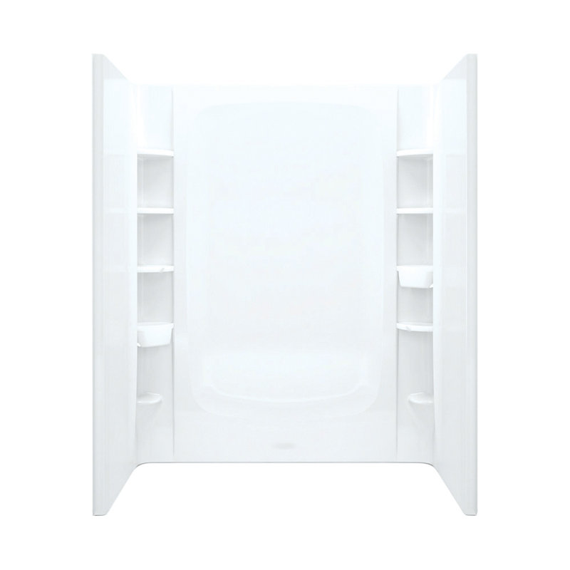 60" Frameless Rectangle Sliding Shower Kit with Clear Tempered Glass and Brushed Nickel Hardware