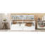Lit de jour simple, support en lattes de bois, avec tablettes de chevet et deux tiroirs, blanc