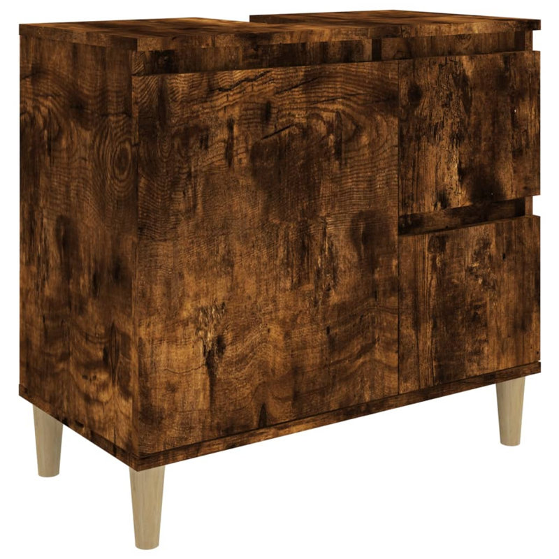 Lillyella Freestanding Bathroom Cabinet, Brown/Black