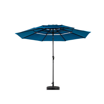 10Ft 3-Tier Auto-Tilt Umbrella,Aluminum Frame, Crank Handle, Polyester Canopy, Easy Adjustment (Base Not Included)