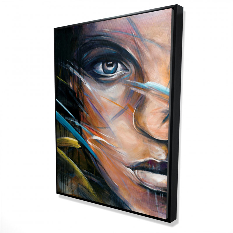 Colorful Woman Face Print On Canvas