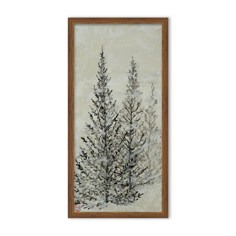 Nature Inspired "Silent Pines" Canvas Wall Art By , 48" H x 24" W x 2.375" D, Framed Canvas, Brown