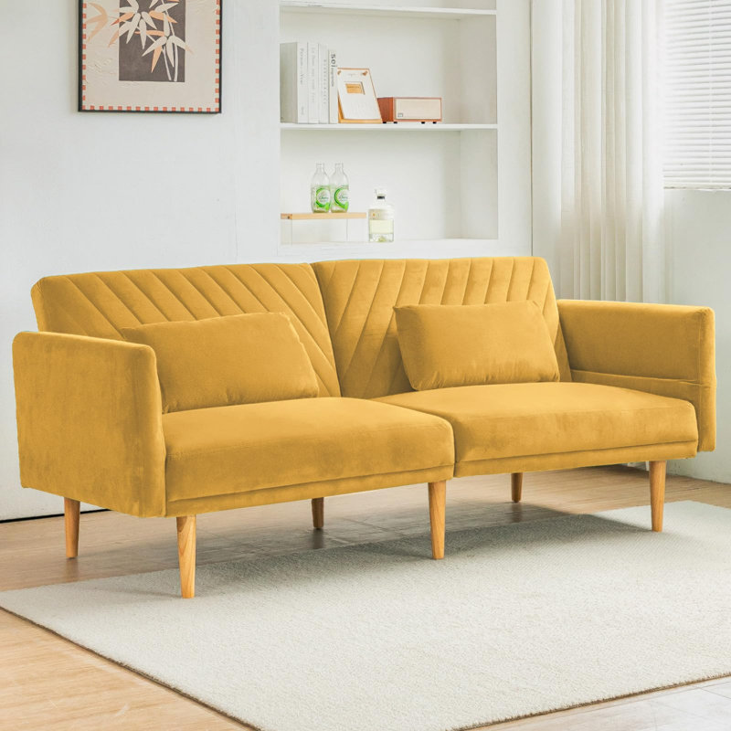 2 Seater Sofa Bed, Yellow