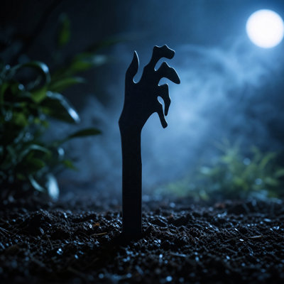 Decorative figurines Creepy Hand Acrylic Yard Stakes Set.Black Skeleton Hand Ground Insert Decor.Spooky Outdoor Garden Halloween Party Decoration