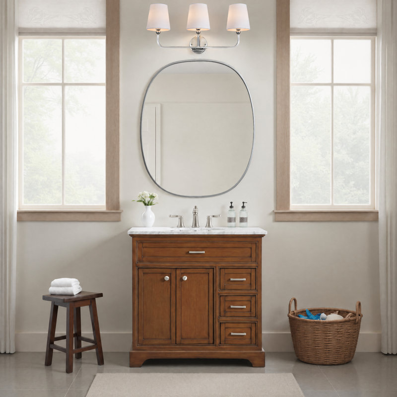 Ensemble de meuble-lavabo simple 36 po Hermes, Teck