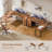 L-Shaped Desk with Power Outlets & Drawers, 3 Storage Shelves, Sturdy Steel Frame Corner Computer Desk for Home Office-1147397364