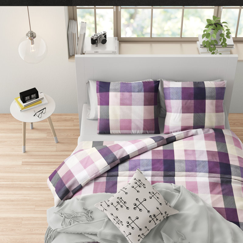 Adalia Plaid Duvet Cover Set with Pillowcases Included, 140 x 220cm Duvet Cover + 1 Pillowcase (60 x 70)