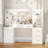 Latitude Run 61.9"W Vanity Desk With Mirror And 3-mode Lights, Makeup Vanity With 8 Drawer-1533372809
