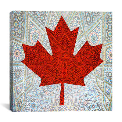 Feuille d’érable à pavillon canadien #5 impression sur toile