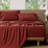 MooMee Sheet Set Extra Deep Pocket 100% Washed Cotton Linen Like Textured Lightweight Breathable-404490825-463255242